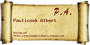 Paulicsek Albert névjegykártya