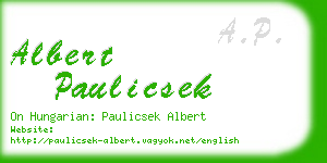 albert paulicsek business card